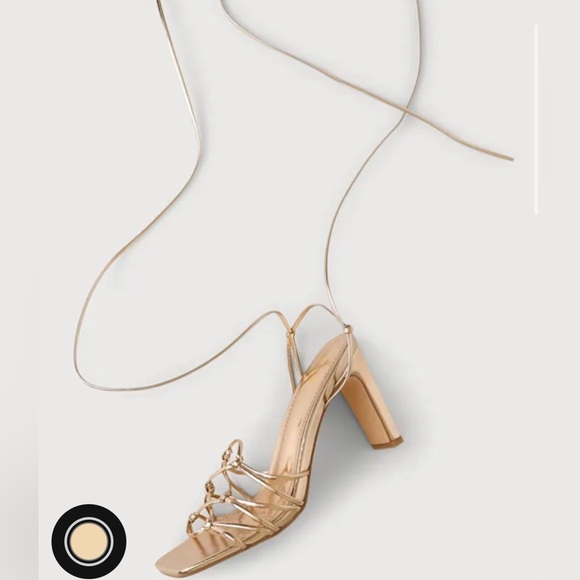 Lulu's Rose Gold Lace-Up Heels - Picture 4 of 6